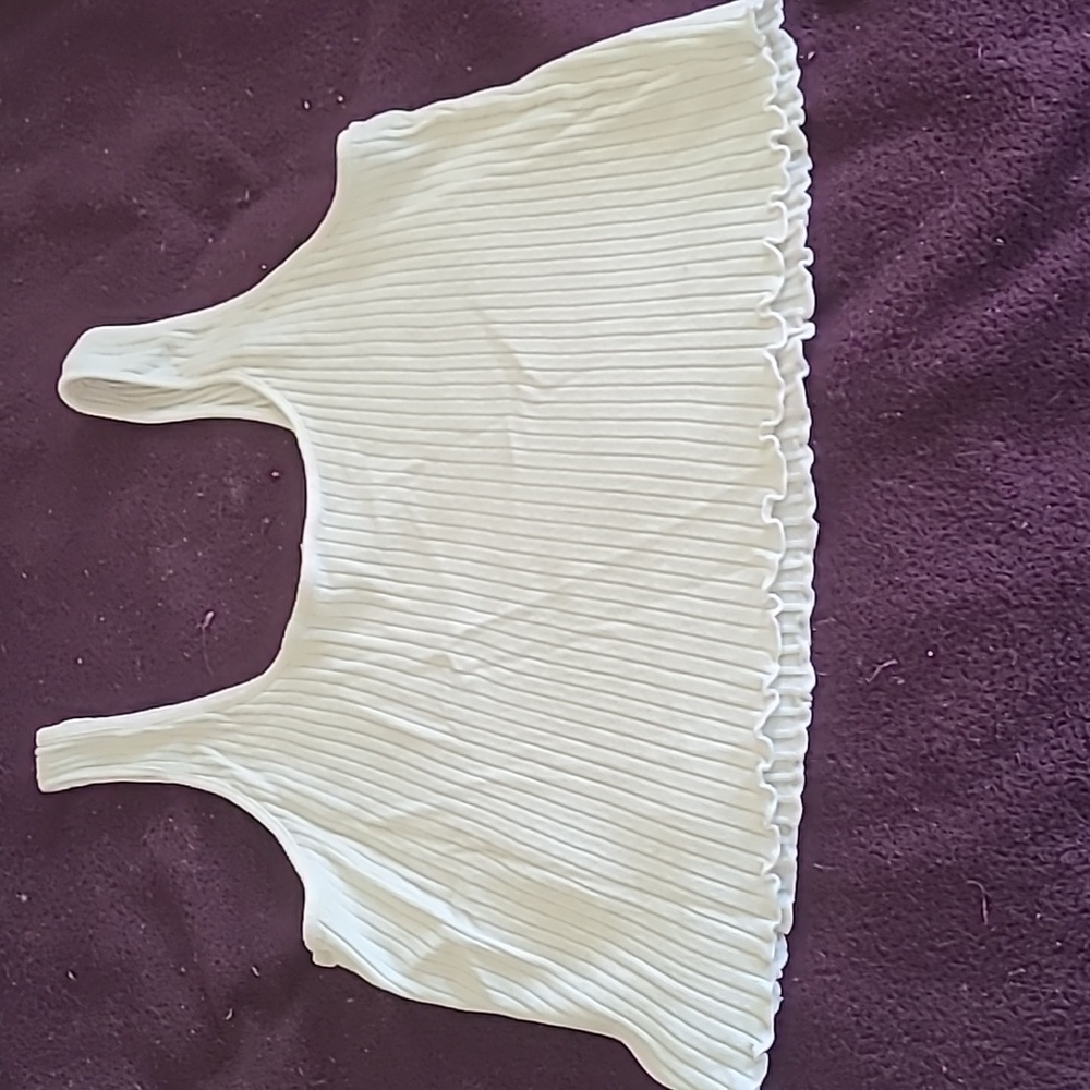 Source Unknown Cream Ribbed Chemise Set - Picture 4 of 5